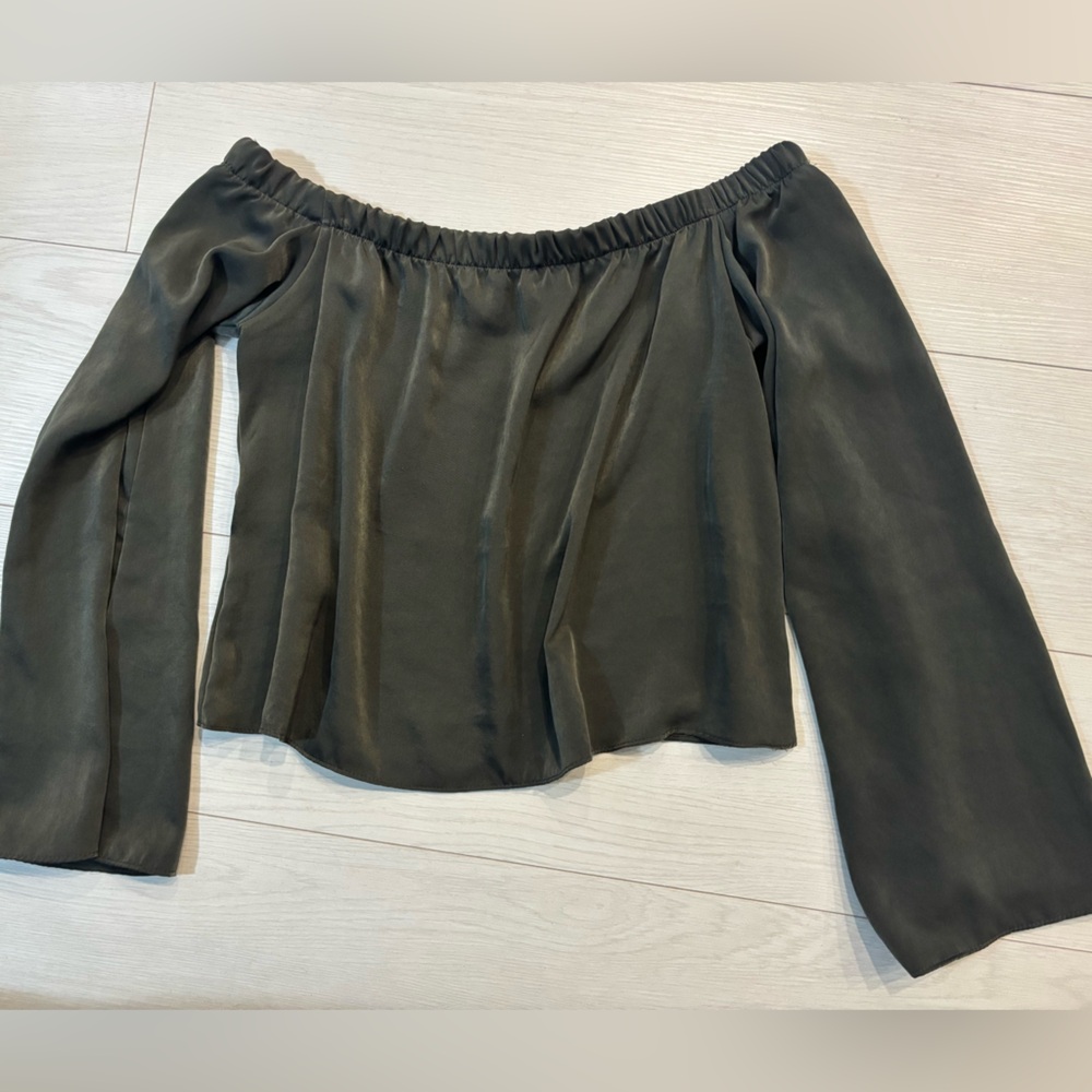 Olive Green Satin Top